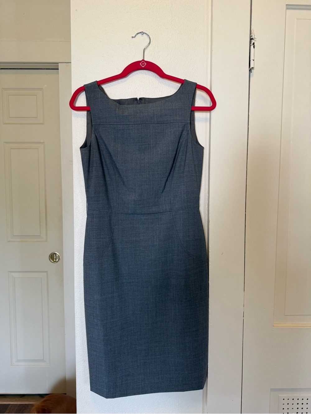 ANTONIO MELANI Sleeveless Midi Sheath Dress in Charcoal
